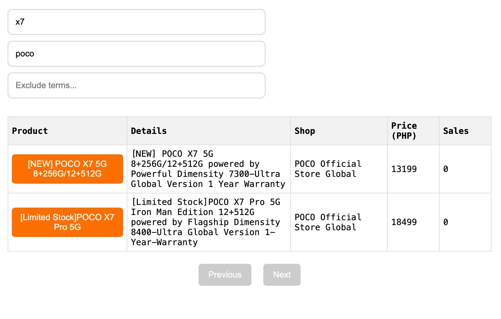 ShopeePH Search Tool